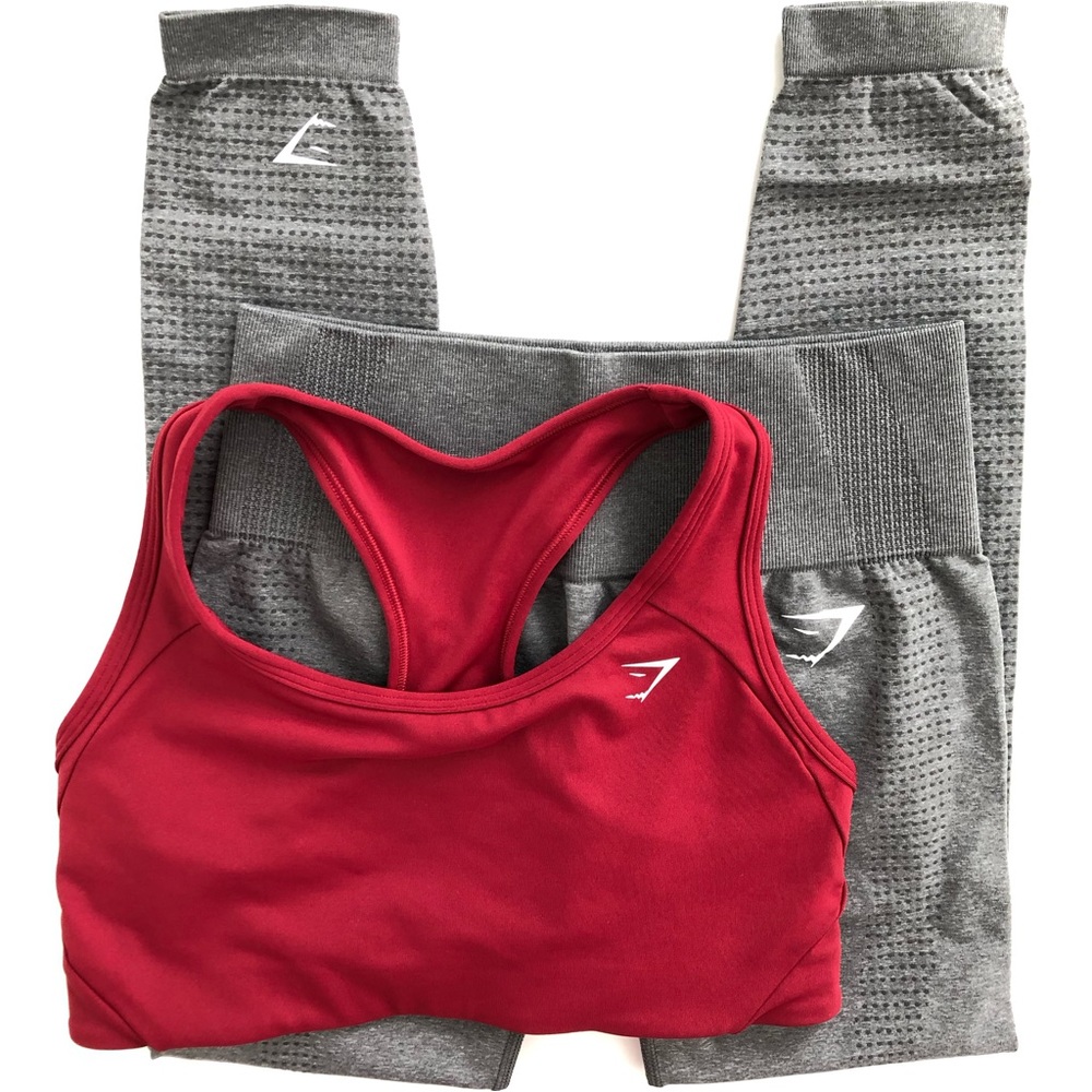 Gymshark M/L Vital Seamless 2.0 Leggings & Essential Racerback Sports Bra Set - Picture 1 of 10